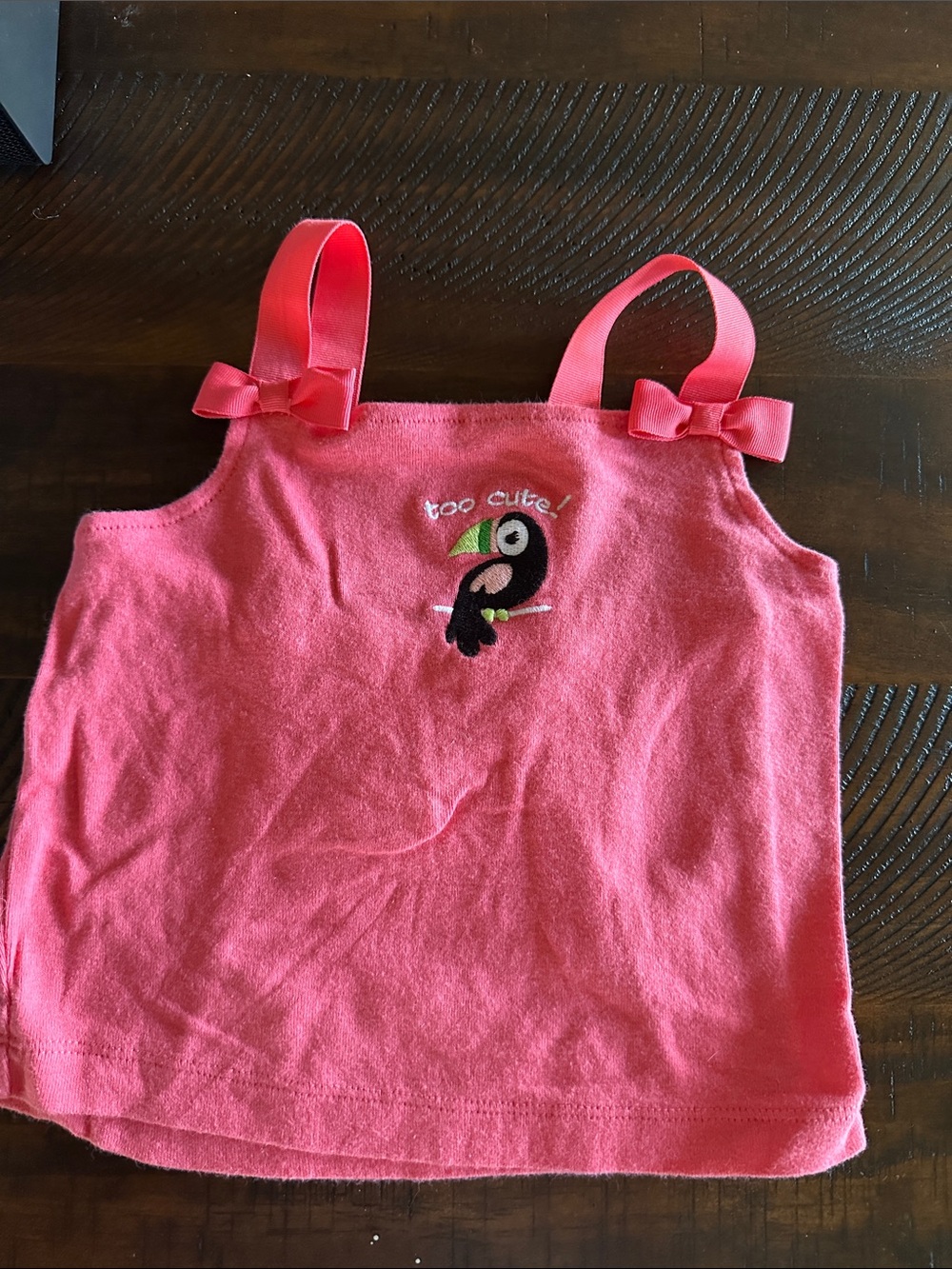 Gymboree Pink Tank Top with Toucan Embroidery